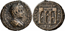Caracalla, 198-217. As (Copper, 25 mm, 8.88 g, 1 h), Rome, 204. ANTONINVS PIVS AVG PONT TR P VII Bare-headed, draped and cuirassed bust of Caracalla t...