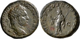 Caracalla, 198-217. As (Copper, 25 mm, 11.37 g, 1 h), Rome, 213. ANTONINVS PIVS AVG BRIT Laureate head of Caracalla to right. Rev. P M TR P XVI COS II...