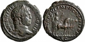 Caracalla, 198-217. As (Copper, 26 mm, 11.86 g, 1 h), Rome, 213. ANTONINVS PIVS AVG BRIT Laureate head of Caracalla to right. Rev. P M TR P XVI IMP II...