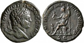 Caracalla, 198-217. As (Copper, 25 mm, 9.67 g, 6 h), Rome, 214. ANTONINVS PIVS AVG GERM Laureate head of Caracalla to right. Rev. P M TR P XVII IMP II...