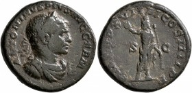 Caracalla, 198-217. As (Copper, 25 mm, 9.97 g, 6 h), Rome, 216. ANTONINVS PIVS AVG GERM Laureate, draped and cuirassed bust of Caracalla to right. Rev...
