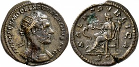Macrinus, 217-218. Dupondius (Orichalcum, 26 mm, 11.80 g, 12 h), Rome, spring-summer 217. IMP CAES M OPEL SEV MACRINVS AVG Laureate and cuirassed bust...