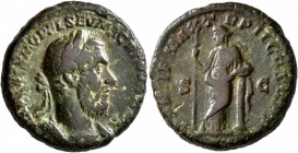 Macrinus, 217-218. As (Copper, 24 mm, 10.39 g, 5 h), Rome, summer 217-early 218. IMP CAES M OPEL SEV MACRINVS [AVG] Laureate and cuirassed bust of Mac...
