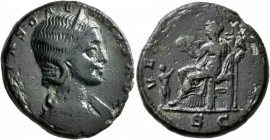 Julia Soaemias, Augusta, 218-222. As (Copper, 23 mm, 9.67 g, 7 h), Rome. [IV]LIA SOAEMIAS AVG Draped bust of Julia Soaemias to right. Rev. VEN[VS CAEL...