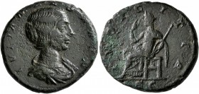 Julia Maesa, Augusta, 218-224/5. As (Copper, 24 mm, 9.03 g, 1 h), Rome, 218-222. IVLIA MAESA AVG Draped bust of Julia Maesa to right. Rev. PVDICITIA P...