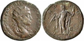 Severus Alexander, 222-235. Dupondius (Orichalcum, 26 mm, 9.67 g, 12 h), Rome, 222. IMP CAES M AVR SEV ALEXANDER AVG Radiate, draped and cuirassed bus...
