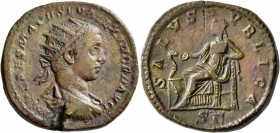 Severus Alexander. Dupondius (Orichalcum, 25 mm, 12.24 g, 6 h), Rome, 222. IMP CAES M AVR SEV ALEXANDER AVG Radiate, draped and cuirassed bust of Seve...