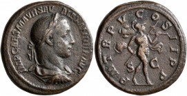 Severus Alexander, 222-235. As (Copper, 26 mm, 10.40 g, 1 h), Rome, 226. IMP CAES M AVR SEV ALEXANDER AVG Laureate, draped and cuirassed bust of Sever...
