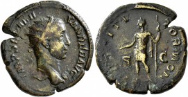 Severus Alexander, 222-235. Dupondius (Orichalcum, 26 mm, 10.08 g, 1 h), Rome, 228. IMP SEV ALEXANDER AVG Laureate head of Severus Alexander to right,...