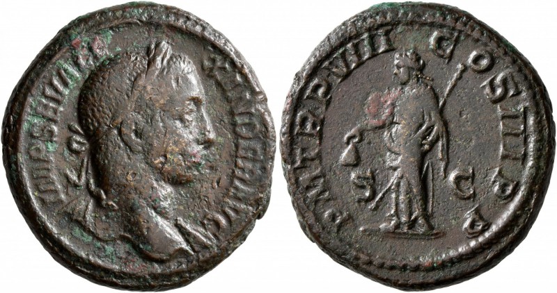 Severus Alexander, 222-235. As (Copper, 27 mm, 11.98 g, 1 h), Rome, 229. IMP SEV...