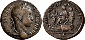 Severus Alexander, 222-235. As (Copper, 25 mm, 9.17 g, 12 h), Rome, 229. IMP SEV ALEXANDER AVG Laureate head of Severus Alexander to right. Rev. LIBER...