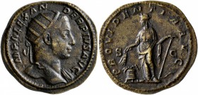 Severus Alexander, 222-235. Dupondius (Orichalcum, 26 mm, 12.80 g, 1 h), Rome, 231. IMP ALEXANDER PIVS AVG Laureate head of Severus Alexander to right...
