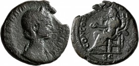 Orbiana, Augusta, 225-227. As (Copper, 25 mm, 10.93 g, 11 h), Rome. [SALL BARBIA OR]BIANA AVG Diademed and draped bust of Orbiana to right. Rev. CONCO...