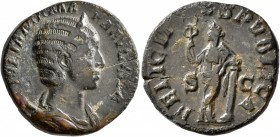 Julia Mamaea, Augusta, 222-235. Dupondius (Orichalcum, 23 mm, 8.28 g, 1 h), Rome, 228. IVLIA MAMAEA AVGVSTA Diademed and draped bust of Julia Mamaea s...