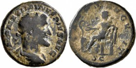 Maximinus I, 235-238. Dupondius (Orichalcum, 24 mm, 8.82 g, 2 h), Rome, 235-236. IMP MAXIMINVS PIVS AVG Radiate, draped and cuirassed bust of Maximinu...