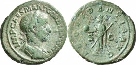 Gordian III, as Caesar, 238. As (Copper, 27 mm, 10.95 g, 1 h), Rome, 238-239. IMP CAES M ANT GORDIANVS AVG Laureate, draped and cuirassed bust of Gord...