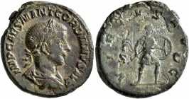 Gordian III, 238-244. As (Copper, 25 mm, 10.36 g, 1 h), Rome, 238-239. IMP CAES M ANT GORDIANVS AVG Laureate, draped and cuirassed bust of Gordian III...