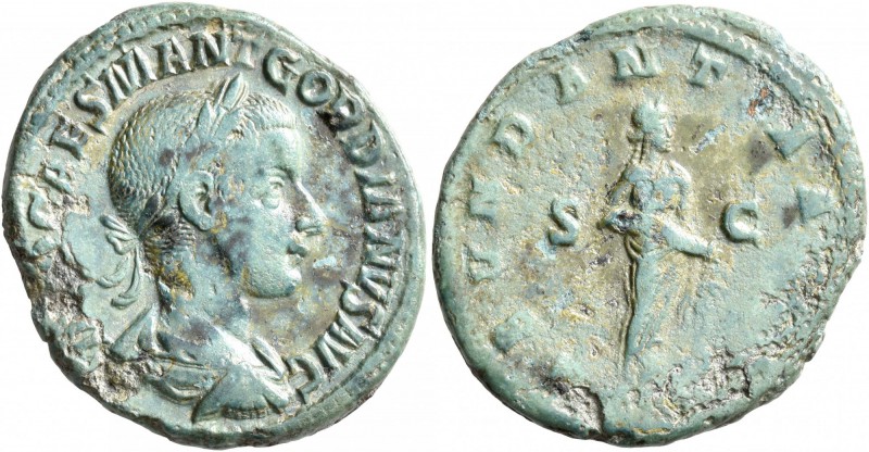 Gordian III, 238-244. As (Copper, 26 mm, 7.88 g, 12 h), Rome, 240. IMP CAES M AN...