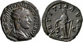 Gordian III, 238-244. Dupondius (Orichalcum, 26 mm, 11.23 g, 12 h), Rome, 240-241. IMP GORDIANVS PIVS FEL AVG Laureate, draped and cuirassed bust of G...
