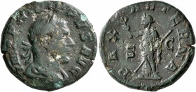 Philip I, 244-249. As (Copper, 24 mm, 7.69 g, 1 h), Rome, summer 247-January 248. IMP PHILIPPVS AVG Laureate, draped and cuirassed bust of Philip I to...