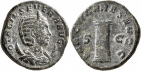 Otacilia Severa, Augusta, 244-249. Dupondius (Orichalcum, 25 mm, 10.01 g, 7 h), Rome, 248. OTACIL SEVERA AVG Diademed and draped bust of Otacilia Seve...