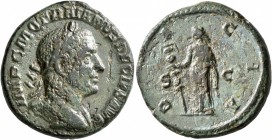 Trajan Decius, 249-251. As (Copper, 25 mm, 9.33 g, 12 h), Rome. IMP C M Q TRAIANVS DECIVS AVG Laureate and cuirassed bust of Trajan Decius to right, s...
