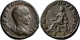 Herennius Etruscus, as Caesar, 249-251. As (Copper, 23 mm, 7.94 g, 12 h), Rome, 250-251. Q HER ETR MES DECIVS NOB C Bare-headed, draped and cuirassed ...