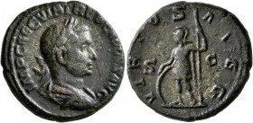 Trebonianus Gallus, 251-253. As (Copper, 24 mm, 9.26 g, 12 h), Rome. IMP CAE C VIB TREB GALLVS AVG Laureate, draped and cuirassed bust of Trebonianus ...