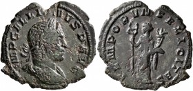 Gallienus, 253-268. As (Copper, 29 mm, 6.04 g, 12 h), Viminacium, 253. IMP GALLIENVS P AVG Laureate, draped and cuirassed bust of Gallienus to right, ...