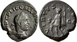 Gallienus, 253-268. As (Copper, 25 mm, 10.14 g, 1 h), Rome, 253-254. IMP C P LIC GALLIENVS AVG Laureate, draped and cuirassed bust of Gallienus to rig...