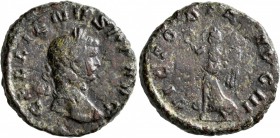 Gallienus, 253-268. As (Copper, 23 mm, 8.86 g, 4 h), Rome, 260-261. GALLIENVS P F AVG Laureate head of Gallienus to right. Rev. VICTORIA AVG III Victo...