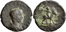 Valerian II, Caesar, 256-258. As (Copper, 23 mm, 5.45 g, 12 h), Viminacium, 256-257. [P C L VALERIANVS NOB CAES] Bare-headed and draped bust of Valeri...
