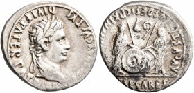 Augustus, 27 BC-AD 14. Denarius (Silver, 19 mm, 3.77 g, 5 h), Lugdunum, 2 BC-AD 4. [CAESAR] AVGVSTVS DIVI F PATER PATRIAE Laureate head of Augustus to...