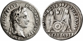 Augustus, 27 BC-AD 14. Denarius (Silver, 19 mm, 3.56 g, 11 h), Lugdunum, 2 BC-AD 4. CAESAR AVGVSTVS DIVI F PATER PATRIAE Laureate head of Augustus to ...