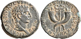 Tiberius, 14-37. Dupondius (Bronze, 29 mm, 13.19 g, 12 h), Commagene, circa 19-20. TI•CAESAR•DIVI•AVGVSTI•F•AVGVSTVS Laureate head of Tiberius to righ...