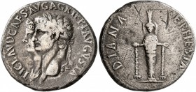Claudius, with Agrippina Junior, 41-54. Cistophorus (Silver, 26 mm, 10.71 g, 7 h), Ephesus, 50-51. TI CLAVD CAES•AVG AGRIPP AVGVSTA Laureate head of C...