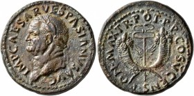 Vespasian, 69-79. Dupondius (Orichalcum, 26 mm, 14.17 g, 11 h), Rome mint, for Syria, 74. IMP CAESAR VESPASIANVS AVG Laureate head of Vespasian to lef...
