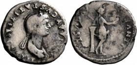 Julia Titi, Augusta, 79-90/1. Denarius (Silver, 19 mm, 2.97 g, 7 h), Rome, 80-81. IVLIA AVGVSTA TITI AVGVSTI F• Diademed and draped bust of Julia Titi...