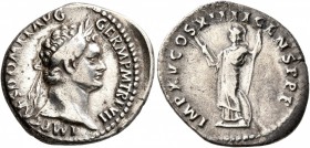 Domitian, 81-96. Denarius (Silver, 20 mm, 3.17 g, 6 h), Rome, 88. IMP CAES DOMIT AVG GERM P M TR P VII Laureate head of Domitian to right. Rev. IMP XV...
