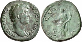 Hadrian, 117-138. As (Copper, 24 mm, 12.93 g, 7 h), Rome, 134-138. HADRIANVS AVG COS III P P Bare head of Hadrian to right, with slight drapery on his...
