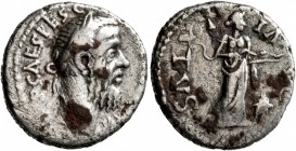 Pescennius Niger, 193-194. Denarius (Silver, 17 mm, 2.75 g, 12 h), Antiochia. [IM]P CAES C PESC [NIGER IVST AV] Laureate head of Pescennius Niger to r...