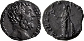 Clodius Albinus, as Caesar, 193-195. Denarius (Silver, 15 mm, 3.01 g, 6 h), Rome, 194-195. D CLOD SEPT ALBIN CAES Bare head of Clodius Albinus to righ...