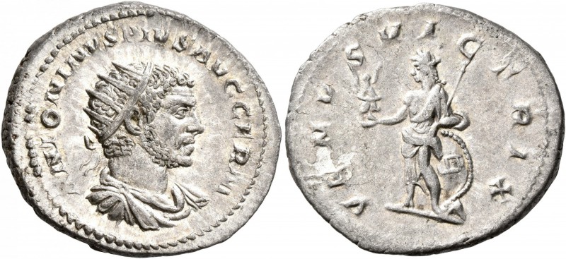 Caracalla, 198-217. Antoninianus (Silver, 22-24 mm, 5.44 g, 5 h), Rome, 215-217....