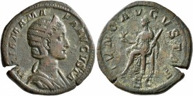 Julia Mamaea, Augusta, 222-235. Sestertius (Orichalcum, 32 mm, 20.74 g, 12 h), Rome, 228. IVLIA MAMAEA AVGVSTA Diademed and draped bust of Julia Mamae...