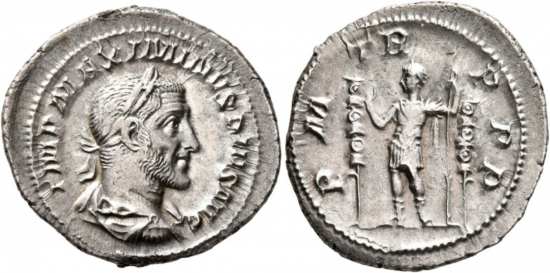 Maximinus I, 235-238. Denarius (Silver, 22 mm, 3.25 g, 8 h), Rome, 235. IMP MAXI...