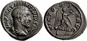Maximinus I, 235-238. Denarius (Silver, 20 mm, 3.40 g, 6 h), Rome, 235-236. IMP MAXIMINVS PIVS AVG Laureate, draped and cuirassed bust of Maximinus I ...