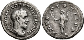 Pupienus, 238. Denarius (Silver, 20 mm, 2.90 g, 12 h), Rome, circa April-June 238. IMP C M CLOD PVPIENVS AVG Laureate, draped and cuirassed bust of Pu...