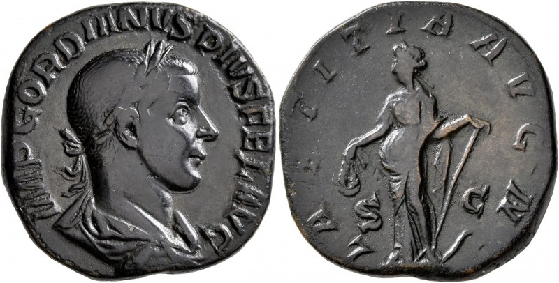Gordian III, 238-244. Sestertius (Orichalcum, 29 mm, 27.64 g, 12 h), Rome, 241-2...