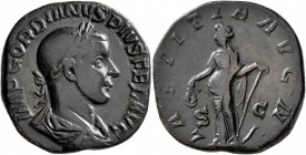 Gordian III, 238-244. Sestertius (Orichalcum, 29 mm, 27.64 g, 12 h), Rome, 241-243. IMP GORDIANVS PIVS FEL AVG Laureate, draped and cuirassed bust of ...