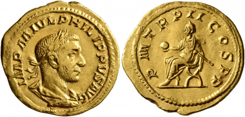 Philip I, 244-249. Aureus (Gold, 22 mm, 4.44 g, 6 h), Rome, 245. IMP M IVL PHILI...